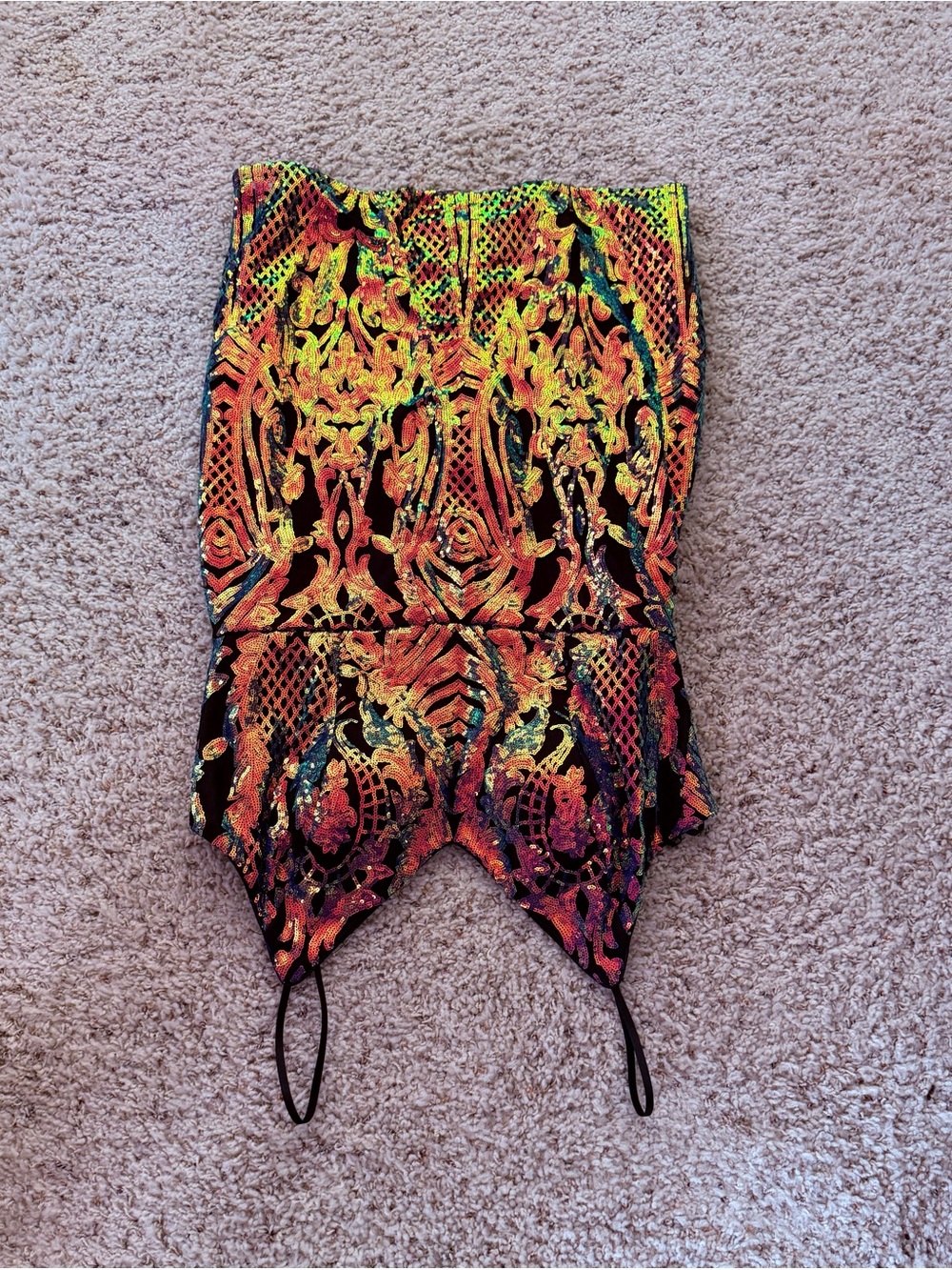 Hoco City Vibe Iridescent Rainbow Sequin Bodycon Dress Sz 17 Homecoming EUC - Picture 15 of 16